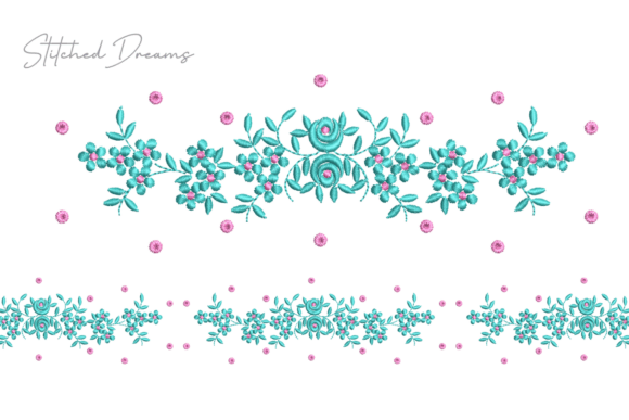 Embroidery Borders of Flowers