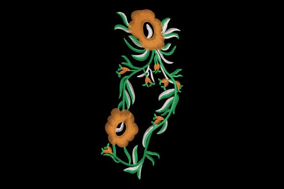 Orange Floral Vine