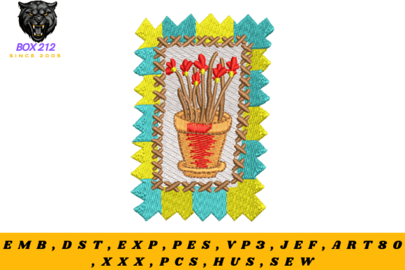 Plant Pot Digital Embroidery Design