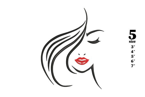 Woman Face Embroidery Design